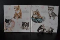 2er Set  Dekofliese * Keramikfliese * Untersetzer * Geschenk 15 x 15 cm - Cats
