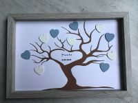 Taufe ♥ Gstebuch ♥ personalisiert ♥ Unikat ♥ handmade - wei blaue Herzen