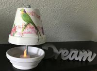 Teelichtofen Teelichtkamin  25 cm inkl 3 Teelichter - Vogel