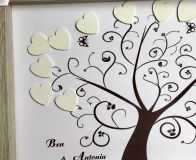 Hochzeit ♥ Gstebuch Hochzeitsrahmen Bilderrahmen personalisiert Unikat handmade - Baum schwarz