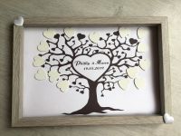 Hochzeit ♥ Gstebuch Hochzeitsrahmen Bilderrahmen personalisiert Unikat handmade - Baum braun