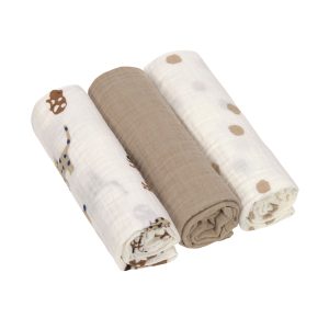 Lässig - Mulltücher 3er Set 85 x 85 cm Little Mateys Royal Blau