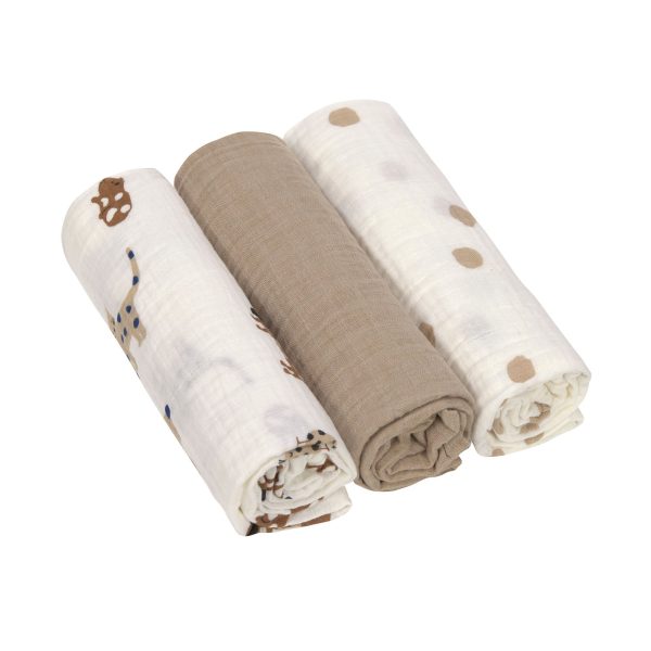 Lässig - Mulltücher 3er Set 85 x 85 cm Little Mateys Royal Blau