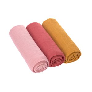 Lässig - Mulltücher 3er Set 85 x 85 cm Rose