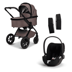Moon GIO+ Kombikinderwagen Set 3in1 Tonka/Sepia Black inkl. Cybex Cloud T plus i-Size Babyschale