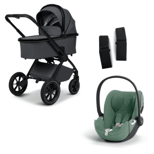 Moon GIO+ Kombikinderwagen Set 3in1 inkl. Cybex Cloud T plus i-Size Babyschale Anthrazit/Leaf Green
