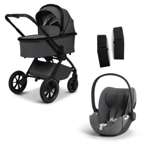 Moon GIO+ Kombikinderwagen Set 3in1 inkl. Cybex Cloud T plus i-Size Babyschale Anthrazit/Mirage Grey