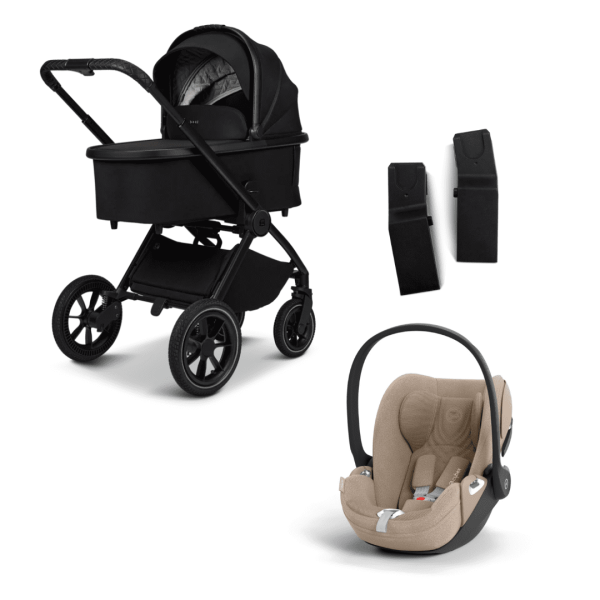 Moon GIO+ Kombikinderwagen Set 3in1 inkl. Cybex Cloud T plus i-Size Babyschale Black/Cozy Beige