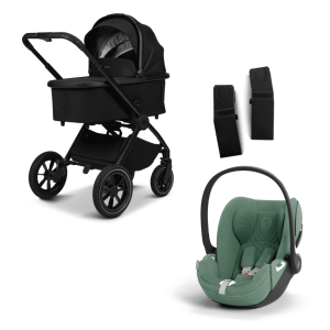Moon GIO+ Kombikinderwagen Set 3in1 inkl. Cybex Cloud T plus i-Size Babyschale Black/Leaf Green