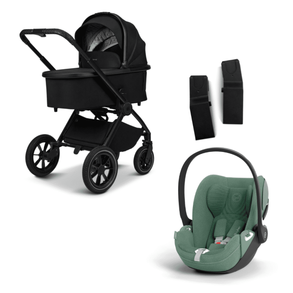 Moon GIO+ Kombikinderwagen Set 3in1 inkl. Cybex Cloud T plus i-Size Babyschale Black/Leaf Green