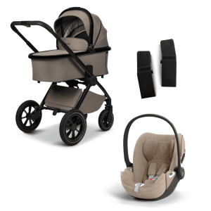 Moon GIO+ Kombikinderwagen Set 3in1 inkl. Cybex Cloud T plus i-Size Babyschale Mud/Cozy Beige
