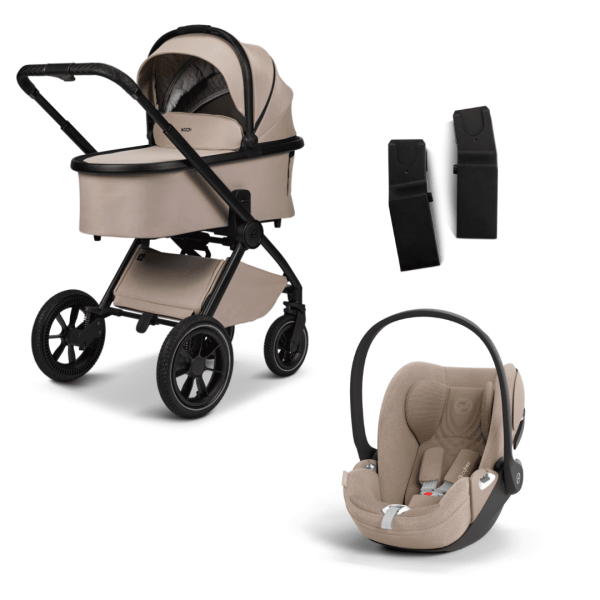 Moon GIO+ Kombikinderwagen Set 3in1 inkl. Cybex Cloud T plus i-Size Babyschale Sand/Cozy Beige