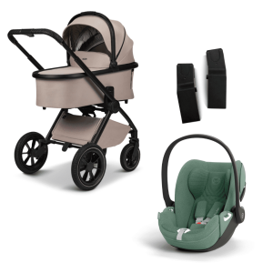 Moon GIO+ Kombikinderwagen Set 3in1 inkl. Cybex Cloud T plus i-Size Babyschale Sand/Leaf Green