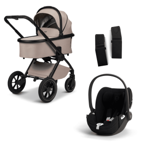 Moon GIO+ Kombikinderwagen Set 3in1 inkl. Cybex Cloud T plus i-Size Babyschale Sand/Sepia Black